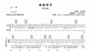 吉他弹唱 你的样子 吉他弹唱 你的样子
