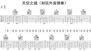 吉他入门零基础谱子天空之城