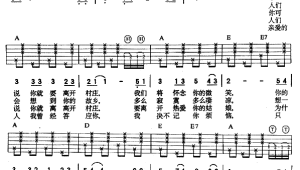红河谷吉他谱f调